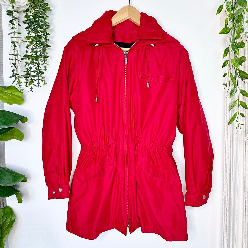 VTG London Fog Little Red Riding Hooded Windbreaker Parka Weather Jacket S